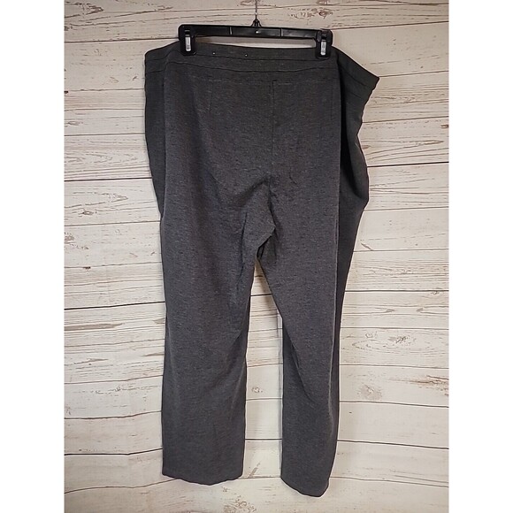 Cato Women's 22/24W Plus Heather Gray Cropped Pull‎ On Pants Wide Leg Stretch - Picture 2 of 9